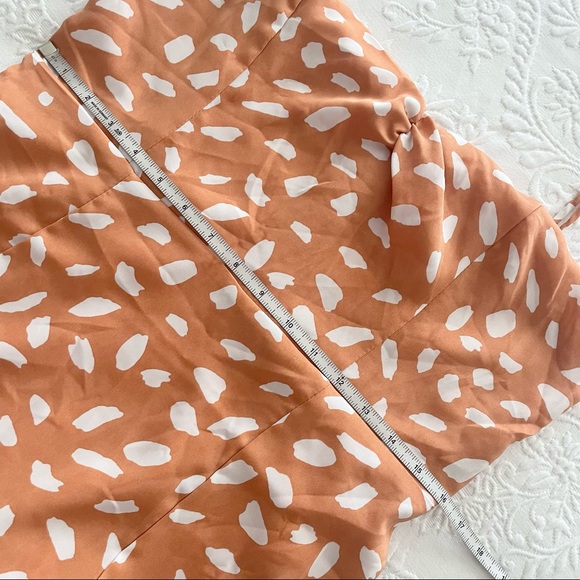 NWOT Lulus Party in Paris Light Orange Print Tie-Strap Midi Dress Large - Picture 6 of 10